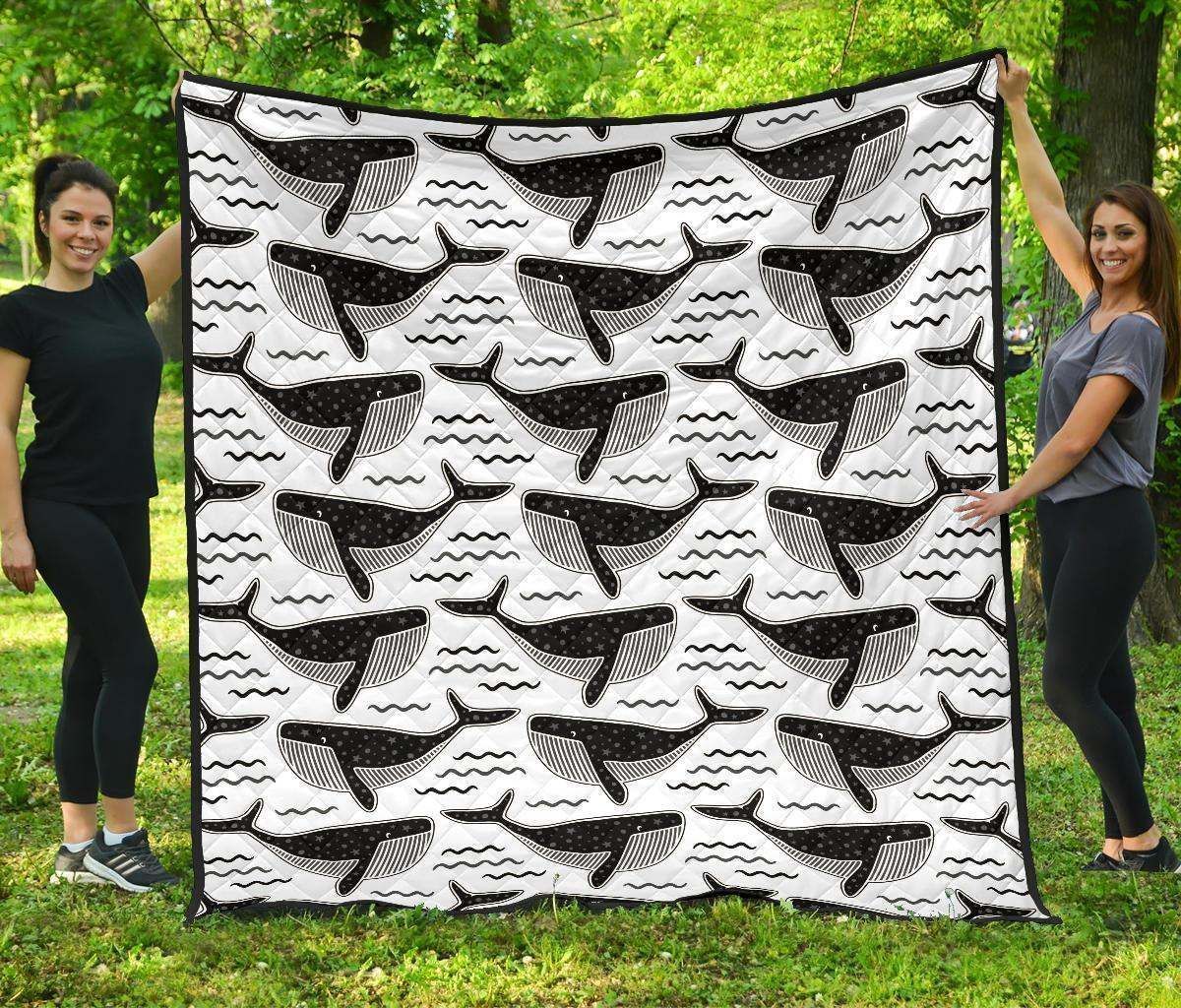 Black Whale Pattern Dhcdhc Dt1910 Quilt Blanket