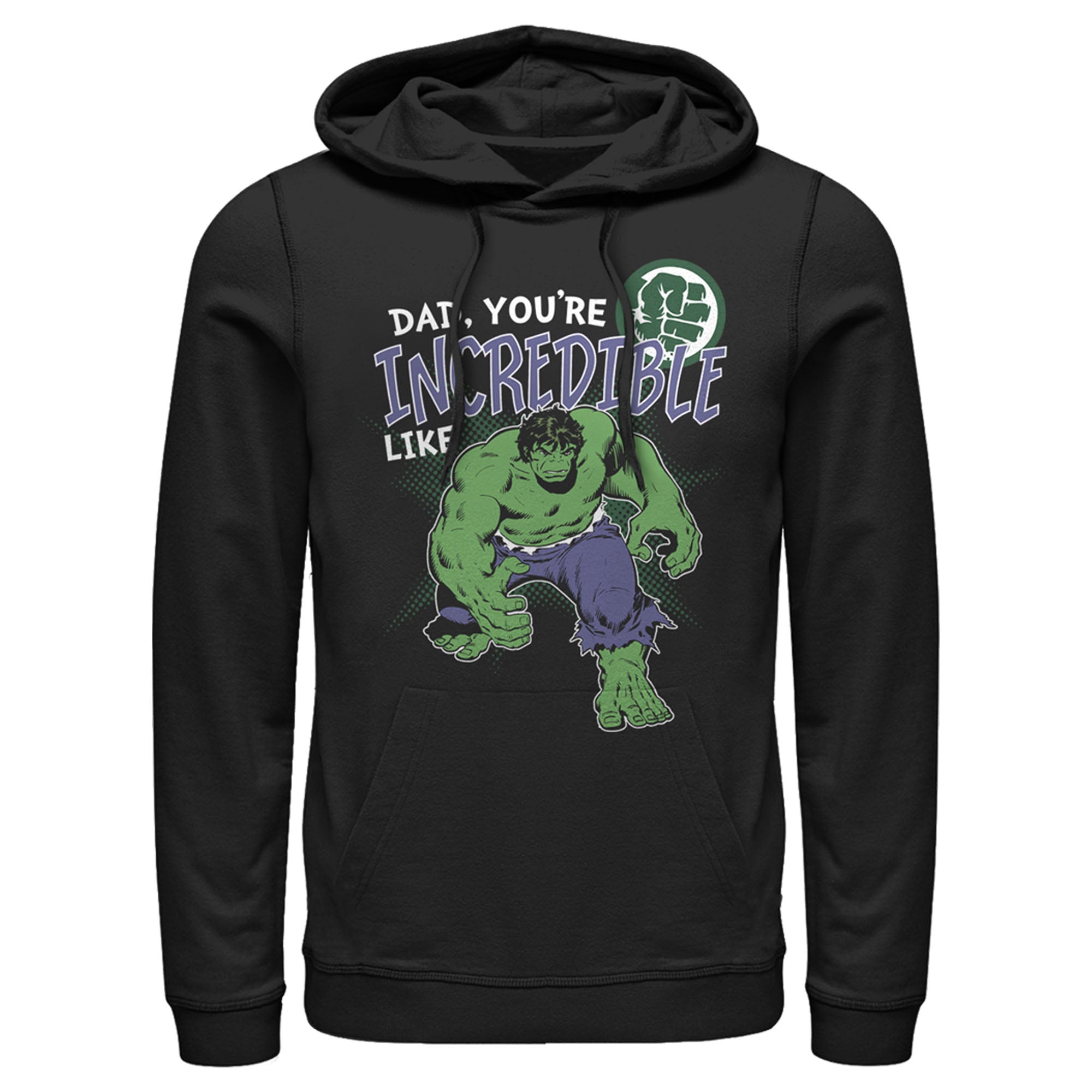 Men’S Marvel Dad You’Re Incredible Like The Hulk Pull Over Hoodie