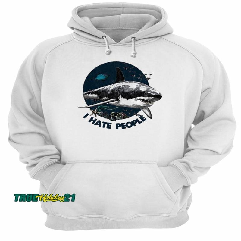 Shark i hate people Mug Unisex Hoodie