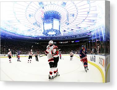 New Jersey Devils V New York Rangers Bruce Bennett Canvas Print