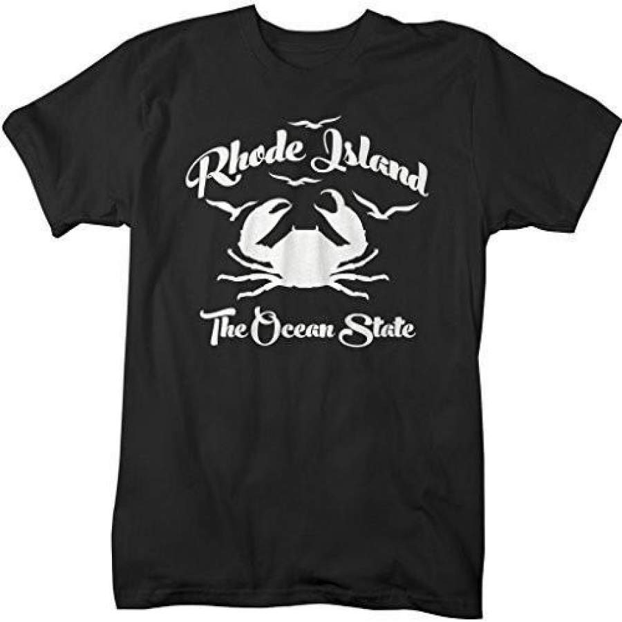 Shirts By Sarah Men’s Rhode Island State Nickname T-Shirt Ocean State Crab