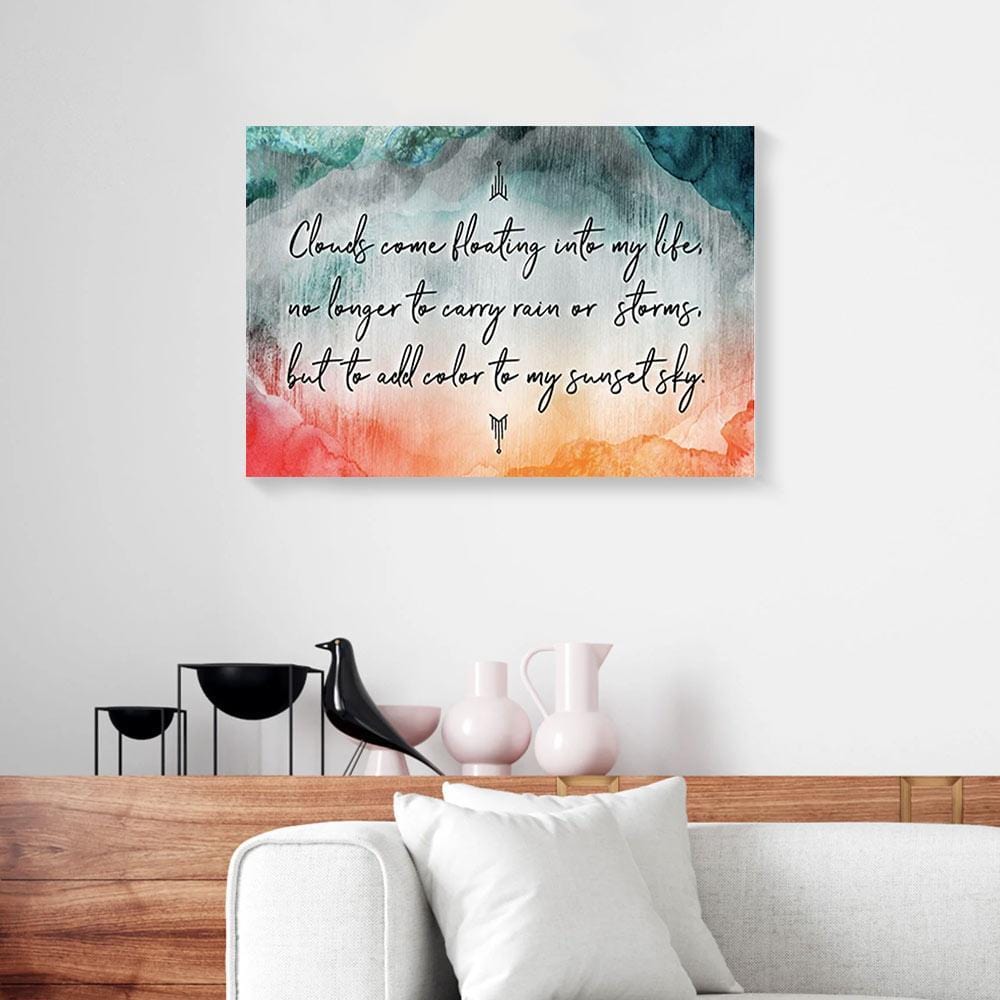 Canvas Art Prints Clouds Come Floating Into My Life Wood Frame Home Canvas Home Decor Canvas