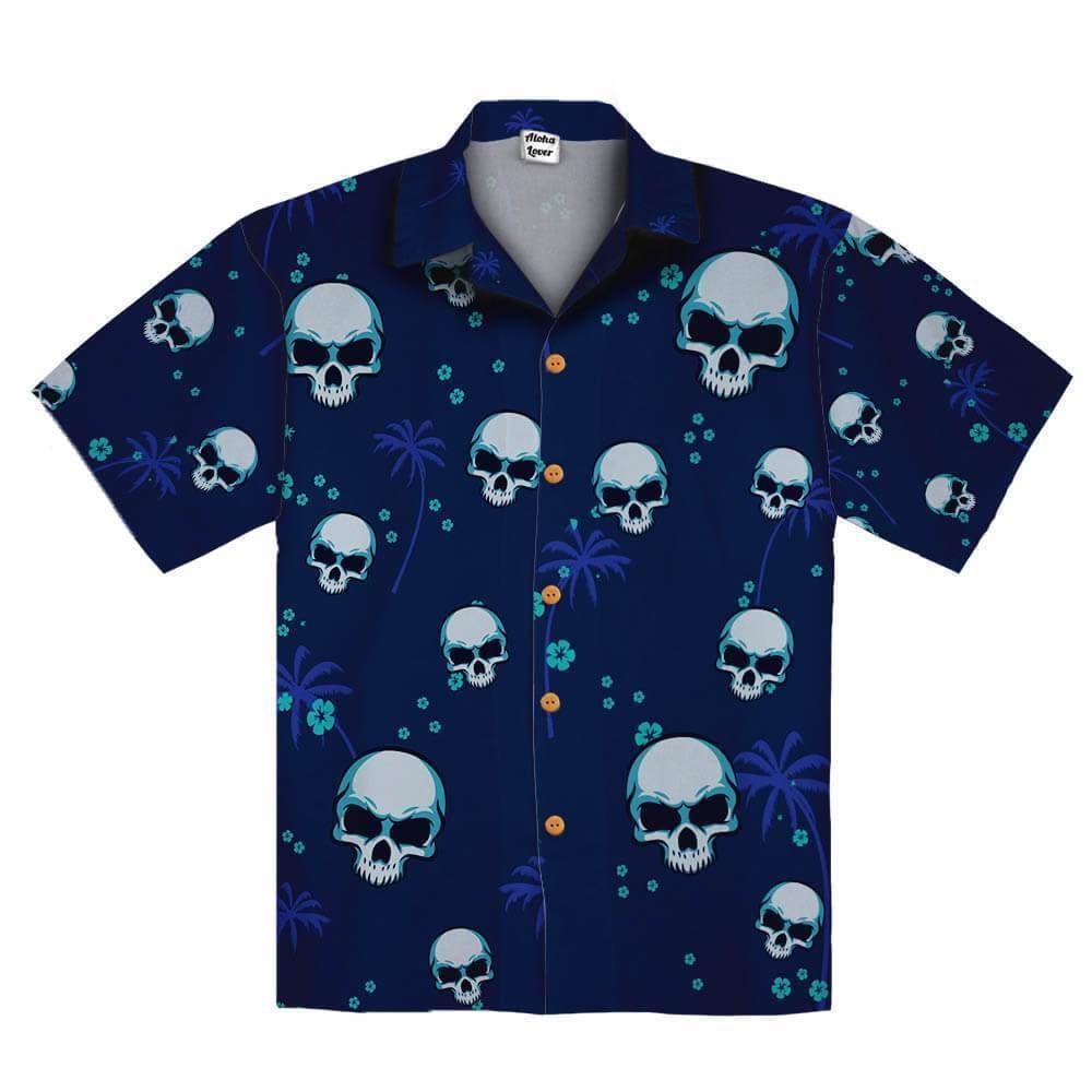 Shop Skull Cute Hawaii Aloha Shirts Ha49290