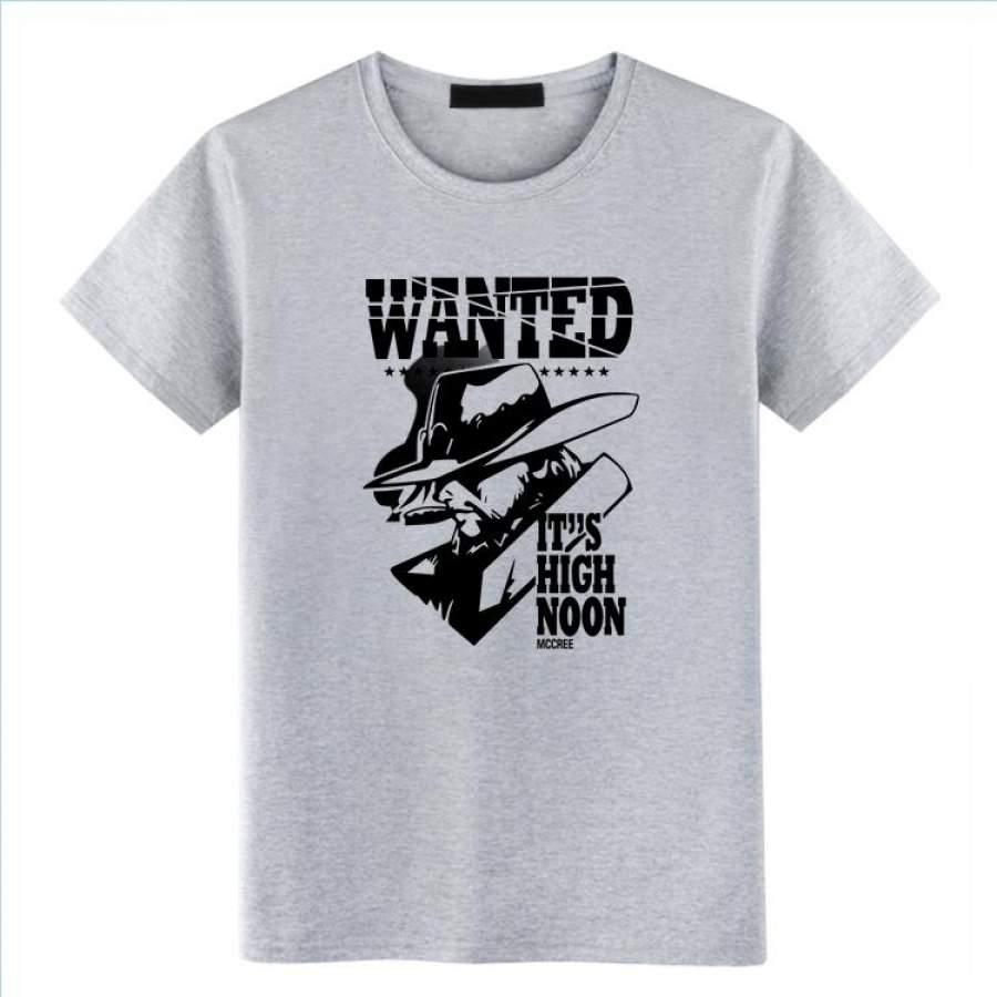 WANTED Man Imaged Printed T-Shirt Cool Man Printed Pure Cotton T-Shirt for Adult