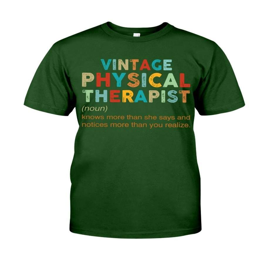 Vintage Physical Therapist Black T-Shirt Guys Tee