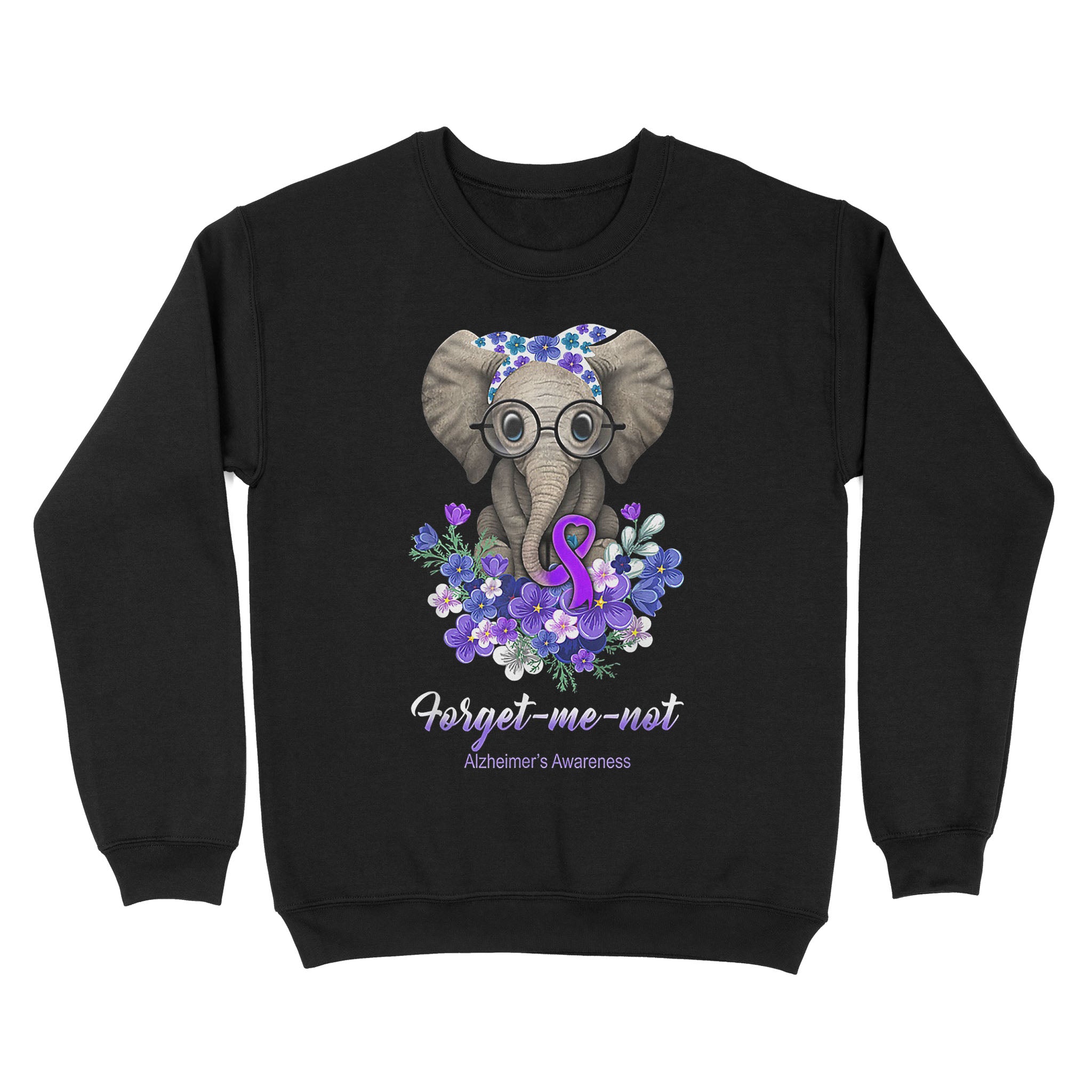 Forget Me Not Alzheimer’S Awareness Elephant Flower Breast Cancer Awareness Sweatshirt