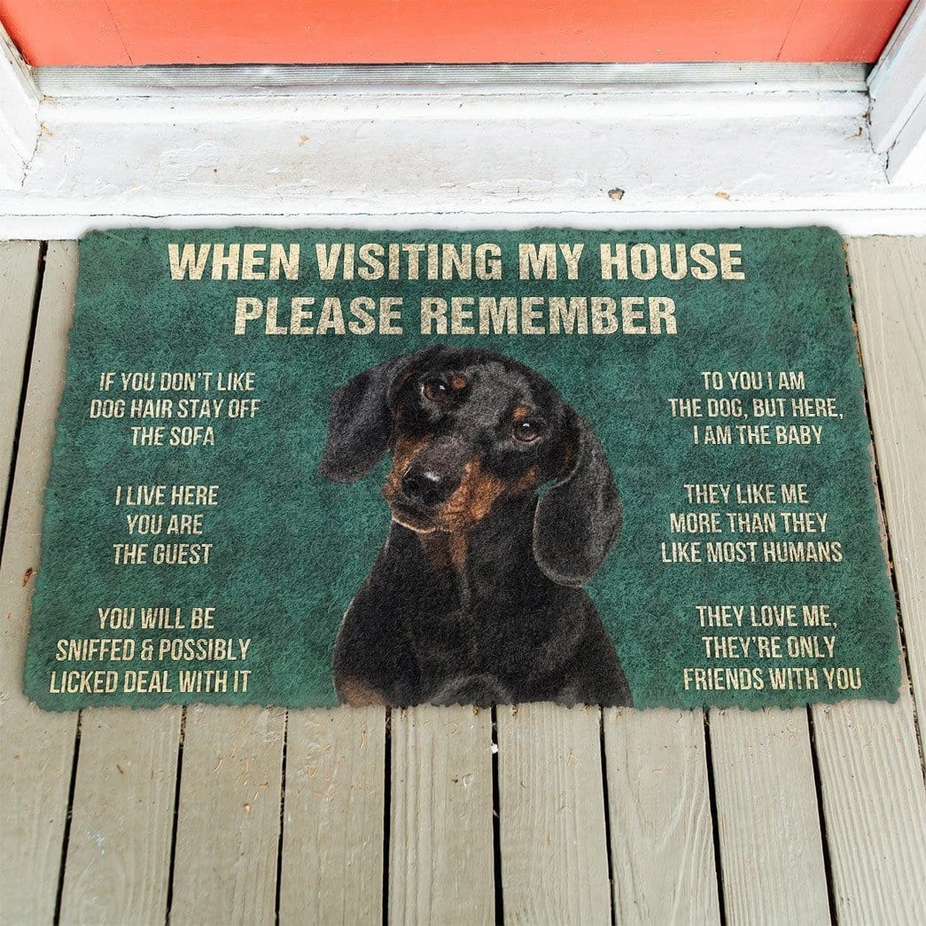 Gearhuman 3D Please Remember Dachshunds Dog’S House Rules Doormat