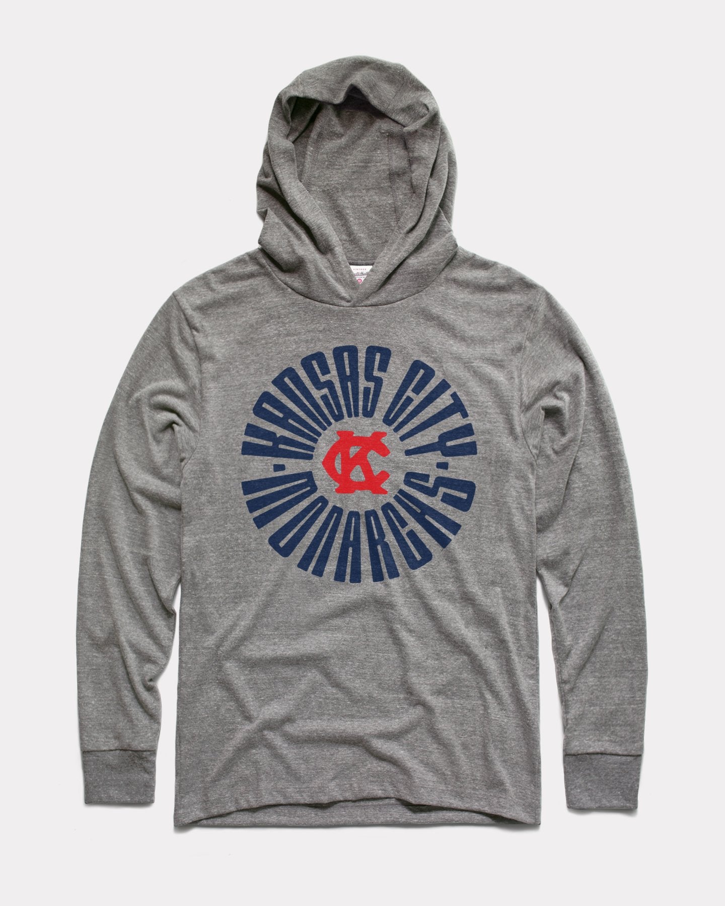 Kansas City Monarchs Pinwheel Vintage Grey Lightweight Hoodie Sweatshirt