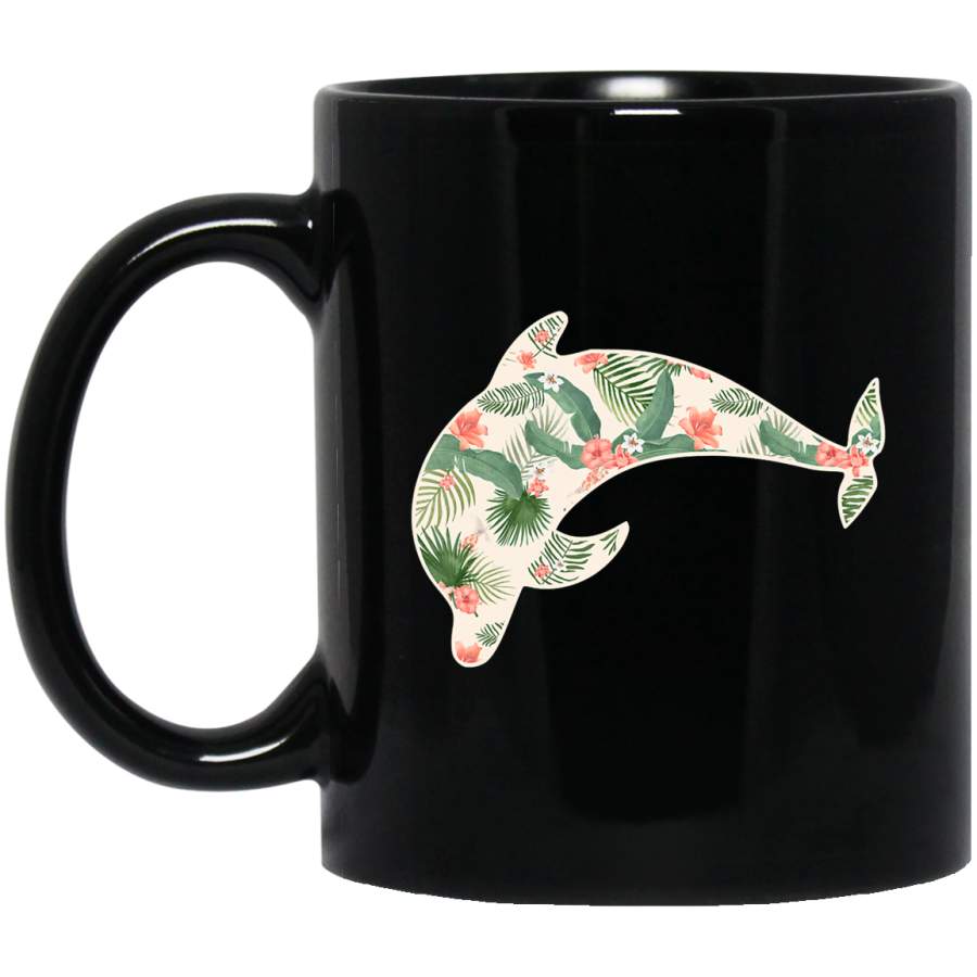 Dolphin Flower Girl Print Floral Beluga Hawaiian Women Gift_0651_0565 Coffee Mug