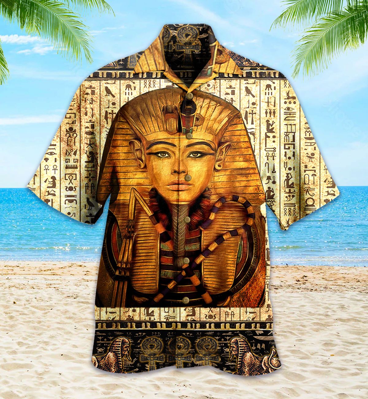 Egypt Ancient Egyptian Pharaoh Brown Hawaii Shirt Ha43354