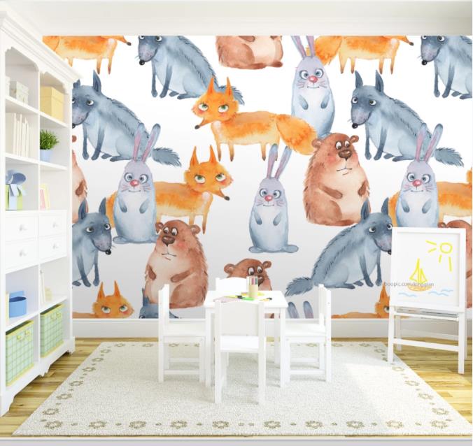 3D Hand Painted Rabbit Wall Mural Wallpaper 192