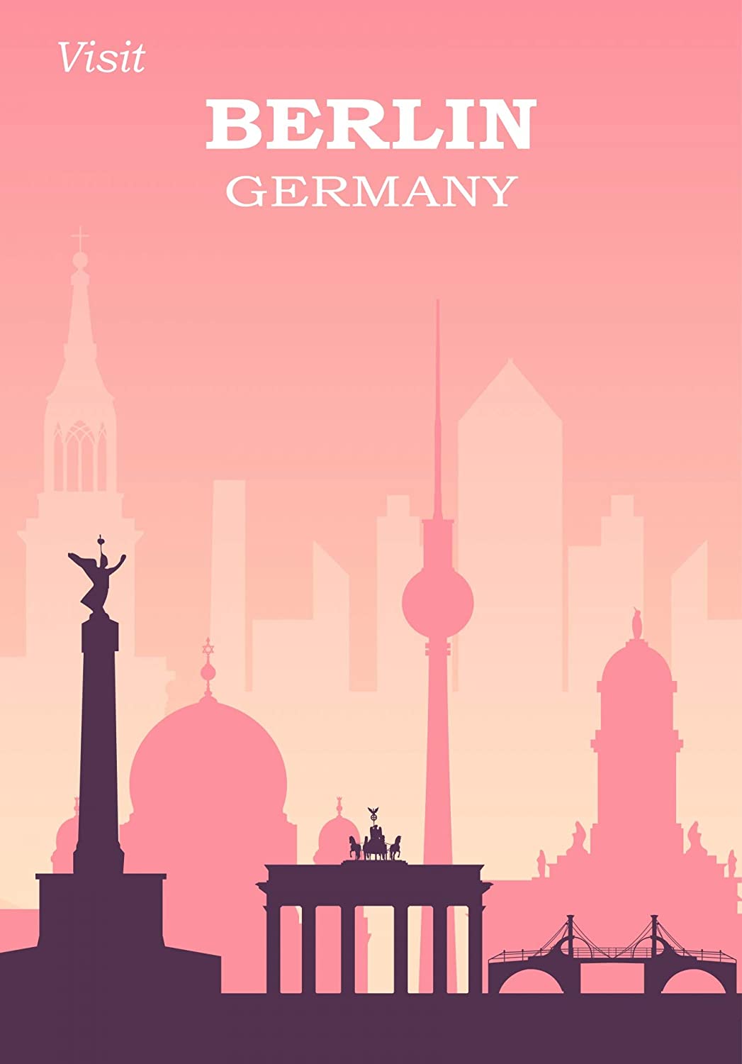 Visit To Berlin Travel To Germany Poster Art Print      Home Decor Giftfor Men Women Family Friend On Birthday, Xmas