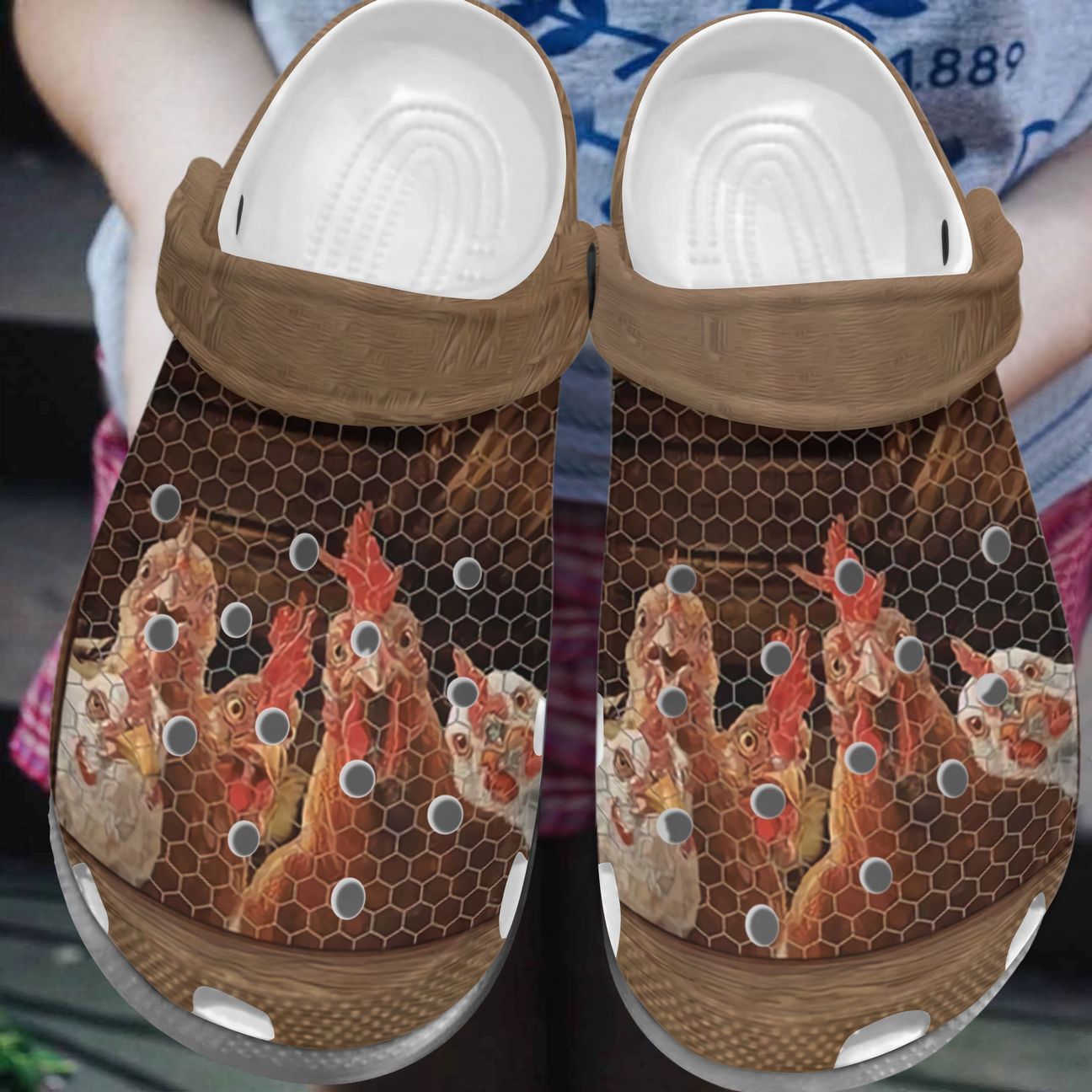 Chicken Personalize Clog, Custom Name, Text, Fashion Style For Women, Men, Kid, Print 3D Rooster V2