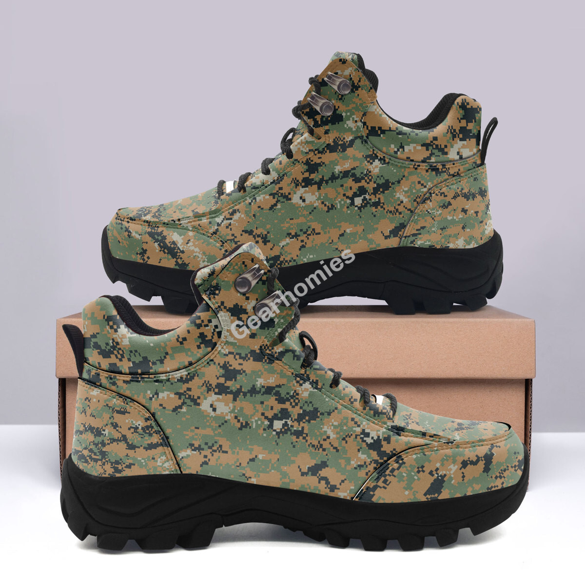 American Marpat Marine Pattern Woodland Camo Hiking Shoes