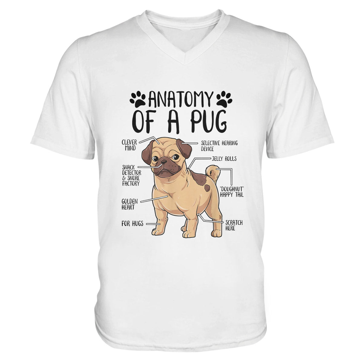 Pug Lovers Shirt 12 Ez01 1009 Men V-Neck T-Shirt