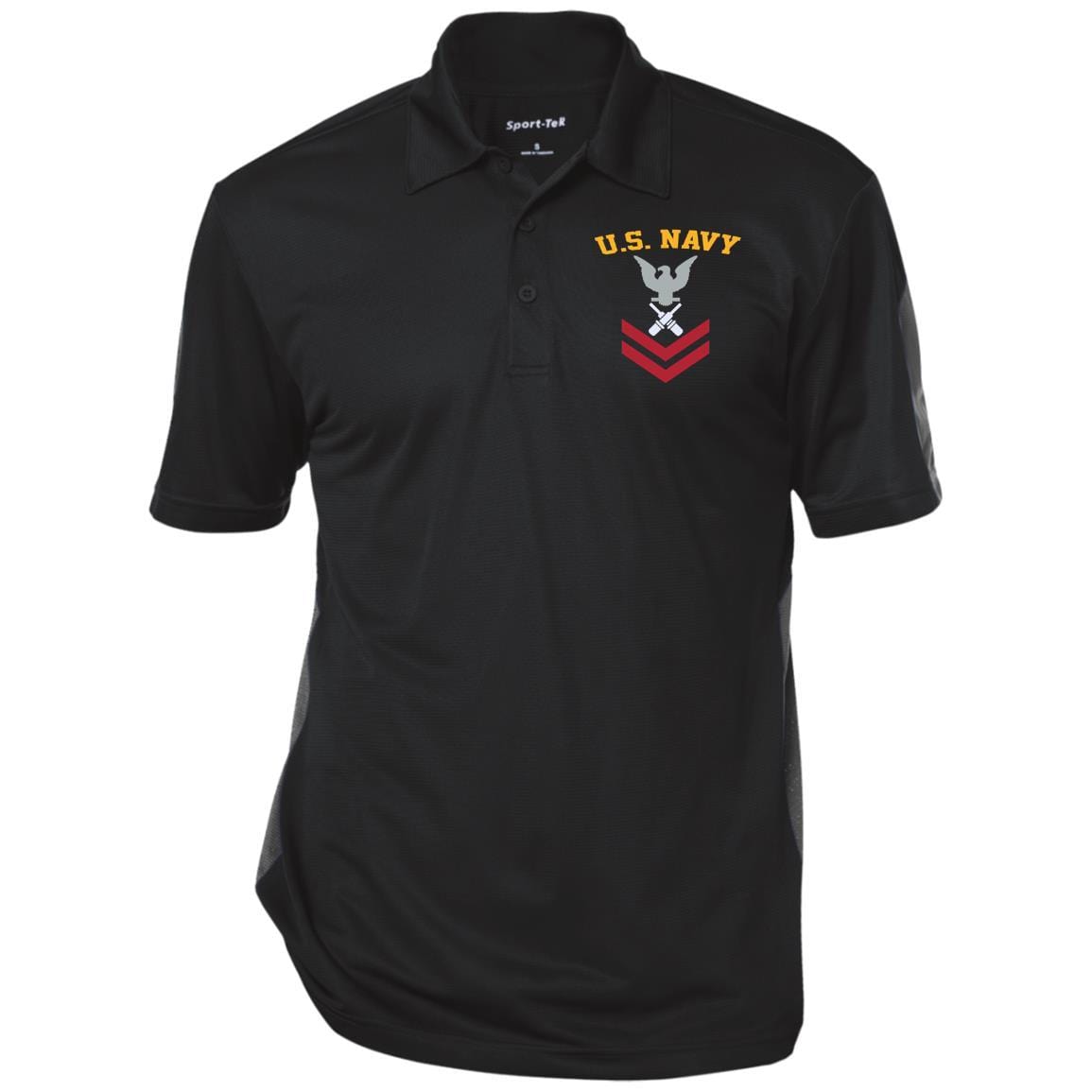 US Navy Gunner’s Mate GM E-5 Rating Badges Printed Sport-Tek Performance Polo Shirt