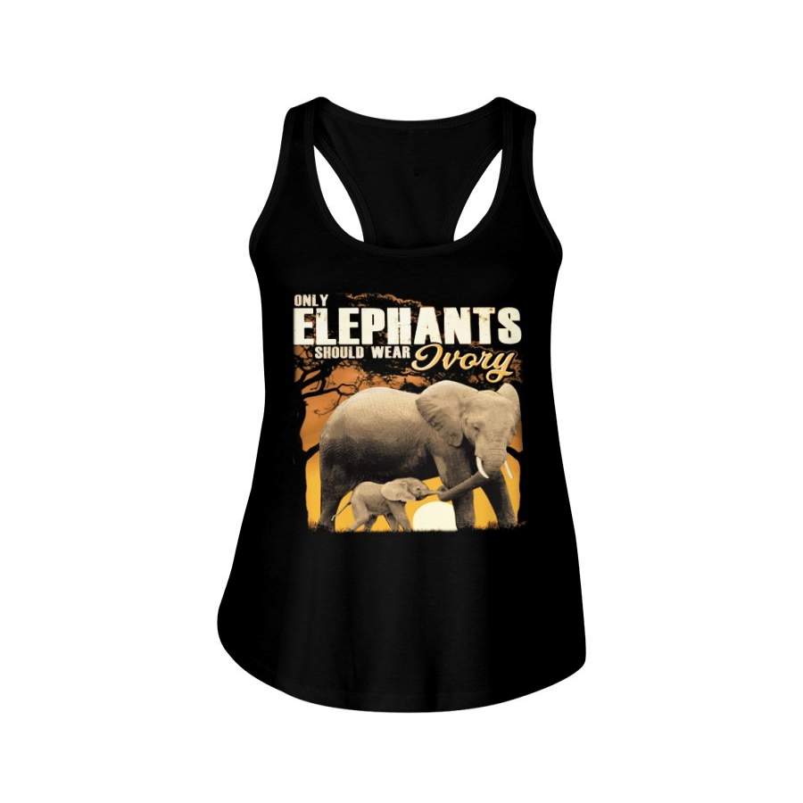 Only Elephants Should Wear Ivory Custom Design Ladies Flowy Tank