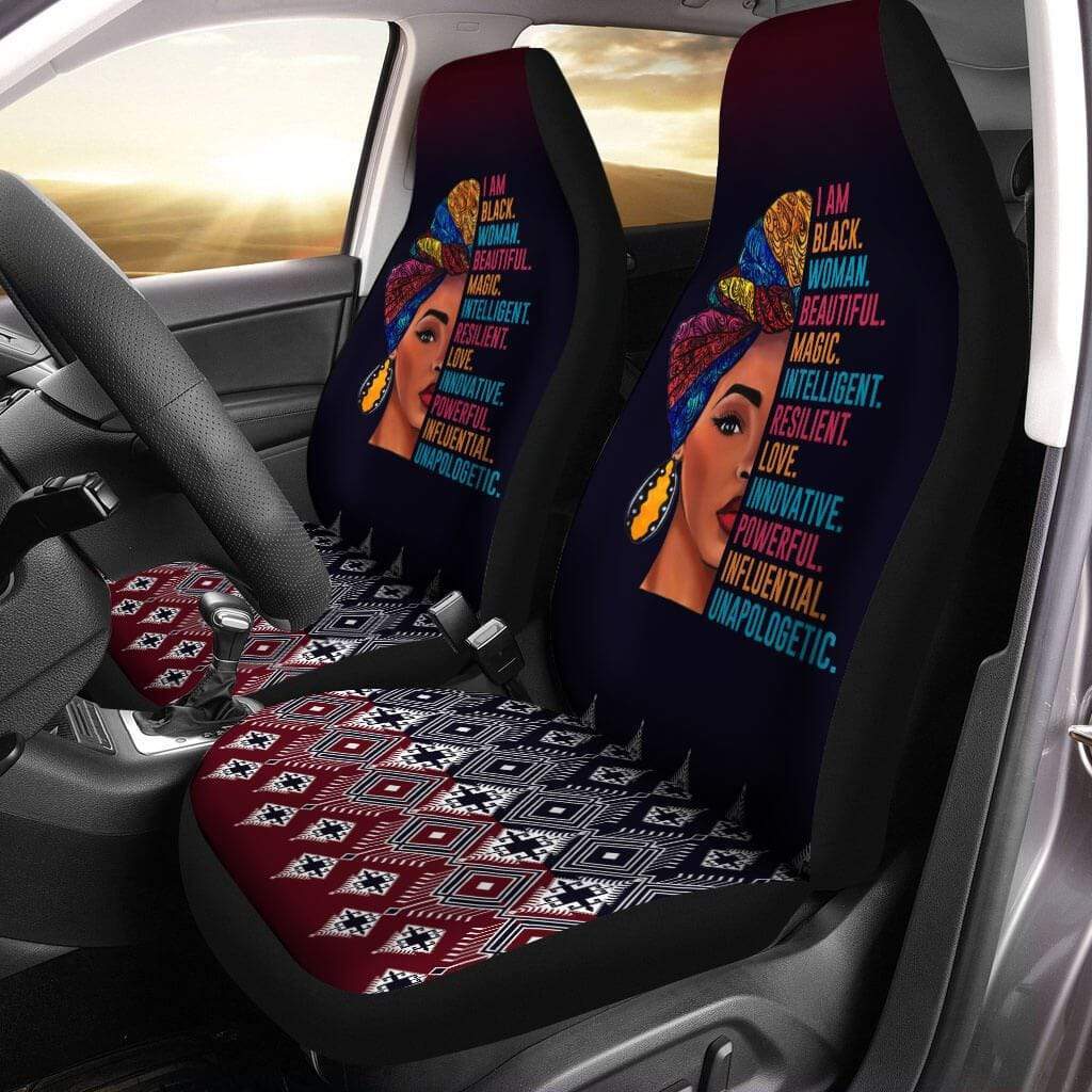 Melanin Automotive Seat Covers I Am Black Woman Beautiful Front Car Seat Covers