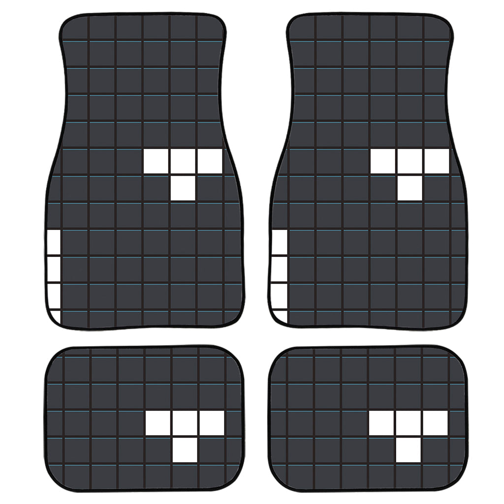 White Brick Puzzle Video Game Print Front And Back Car Floor Mats, Front Car Mat