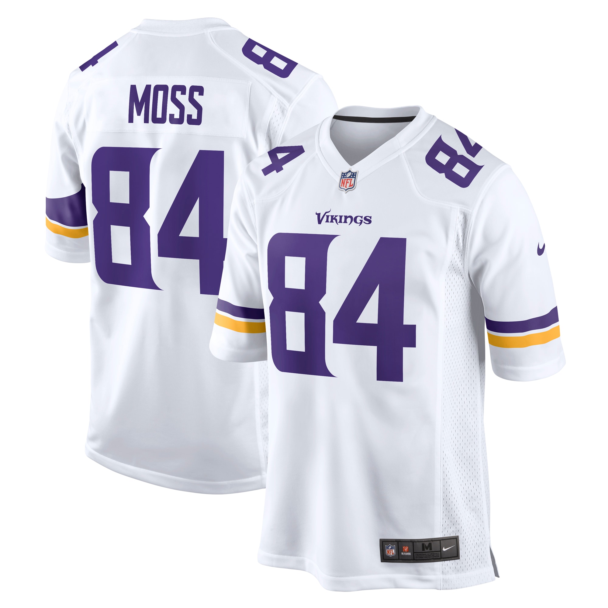 Men’s Minnesota Vikings Randy Moss White Retired Player Game Jersey