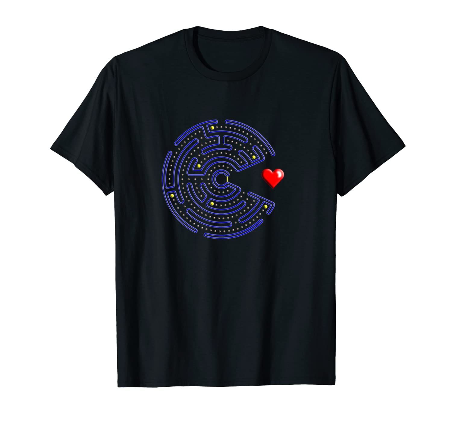 Video Game Maze Blue Heart Couples Gift 80’S Retro Gamer Pullover Hoodie, T Shirt, Sweatshirt