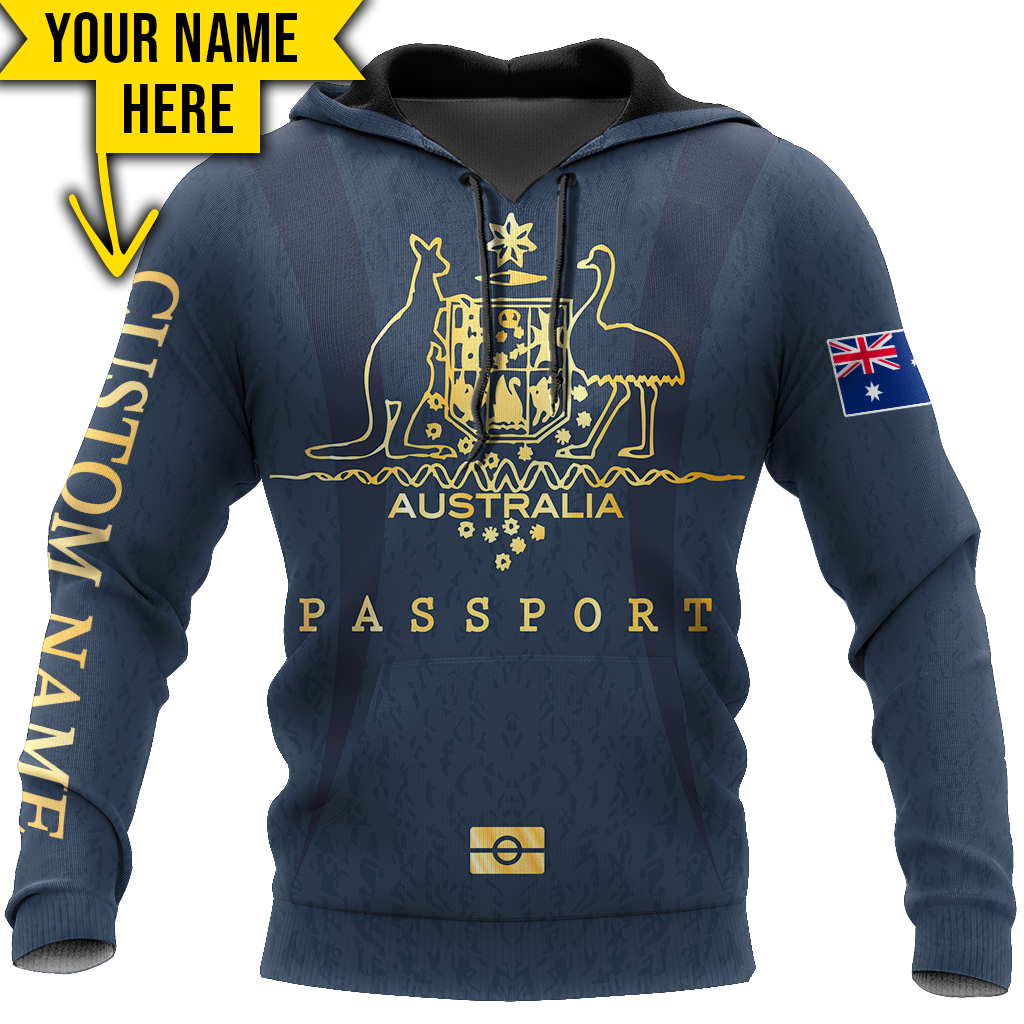 Australian passport custom name special unisex 3d print shirts