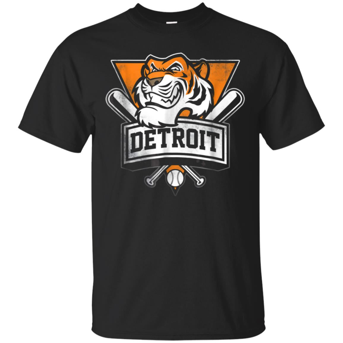 Tiger Mascot Distressed Detroit Baseball Fans T Shirt