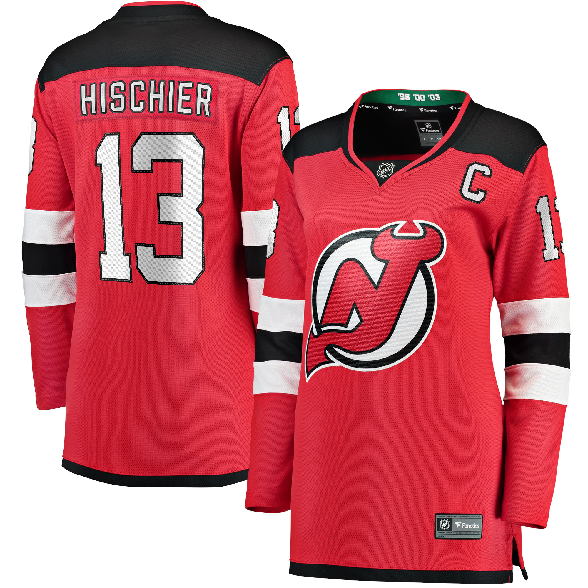 Women's New Jersey Devils Nico Hischier Red Home Premier Breakaway Player Jersey