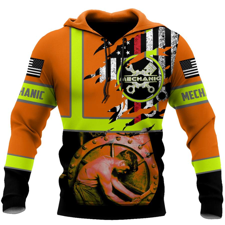 All Over Printed Mechanic Hoodie For Men and Women HHT13102005