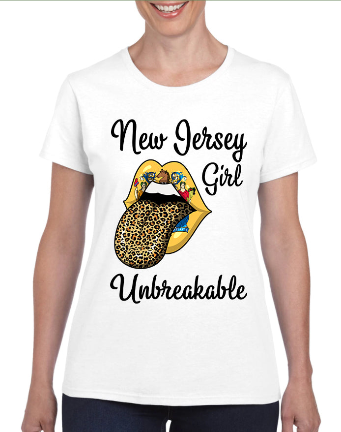 New Jersey Girl Unbreakable Leopard T Shirt