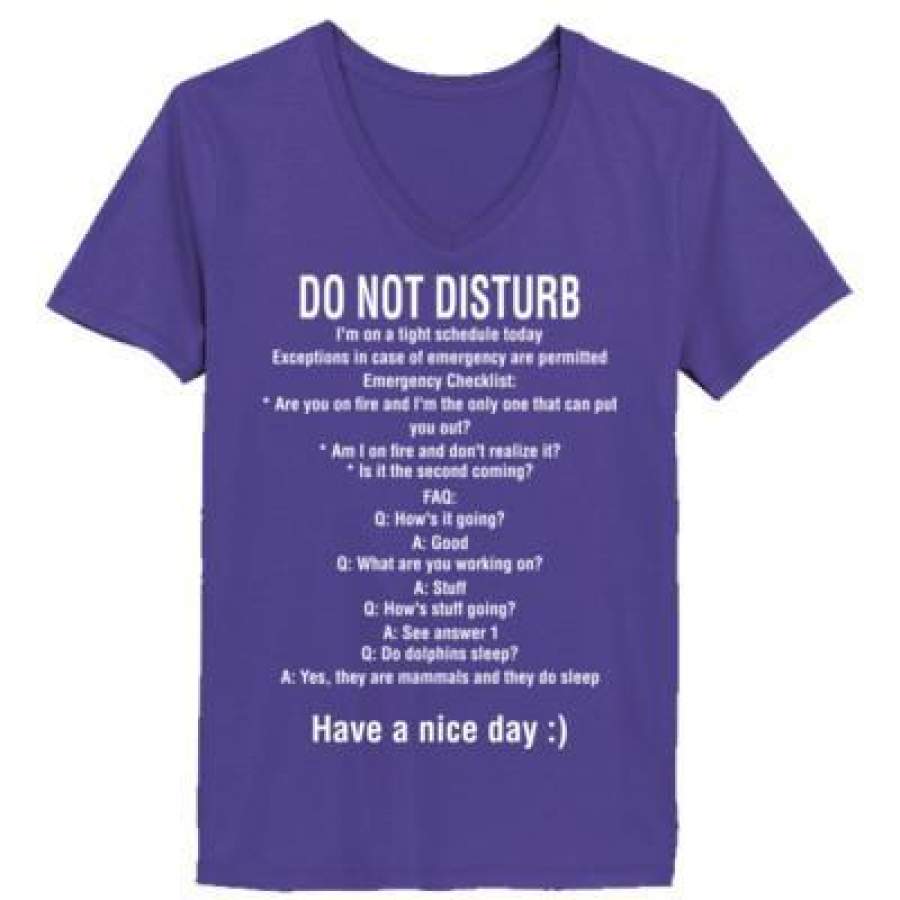 AGR Do Not Disturb Notice – Ladies’ V-Neck T-Shirt