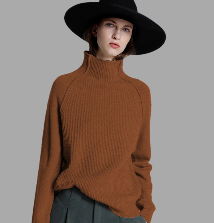 Thicken Vintage Turtleneck Women Pullover 2022 Autumn Winter Cashmere Cotton Blend Jumper Pull Femme Hiver Knitted Sweater alx