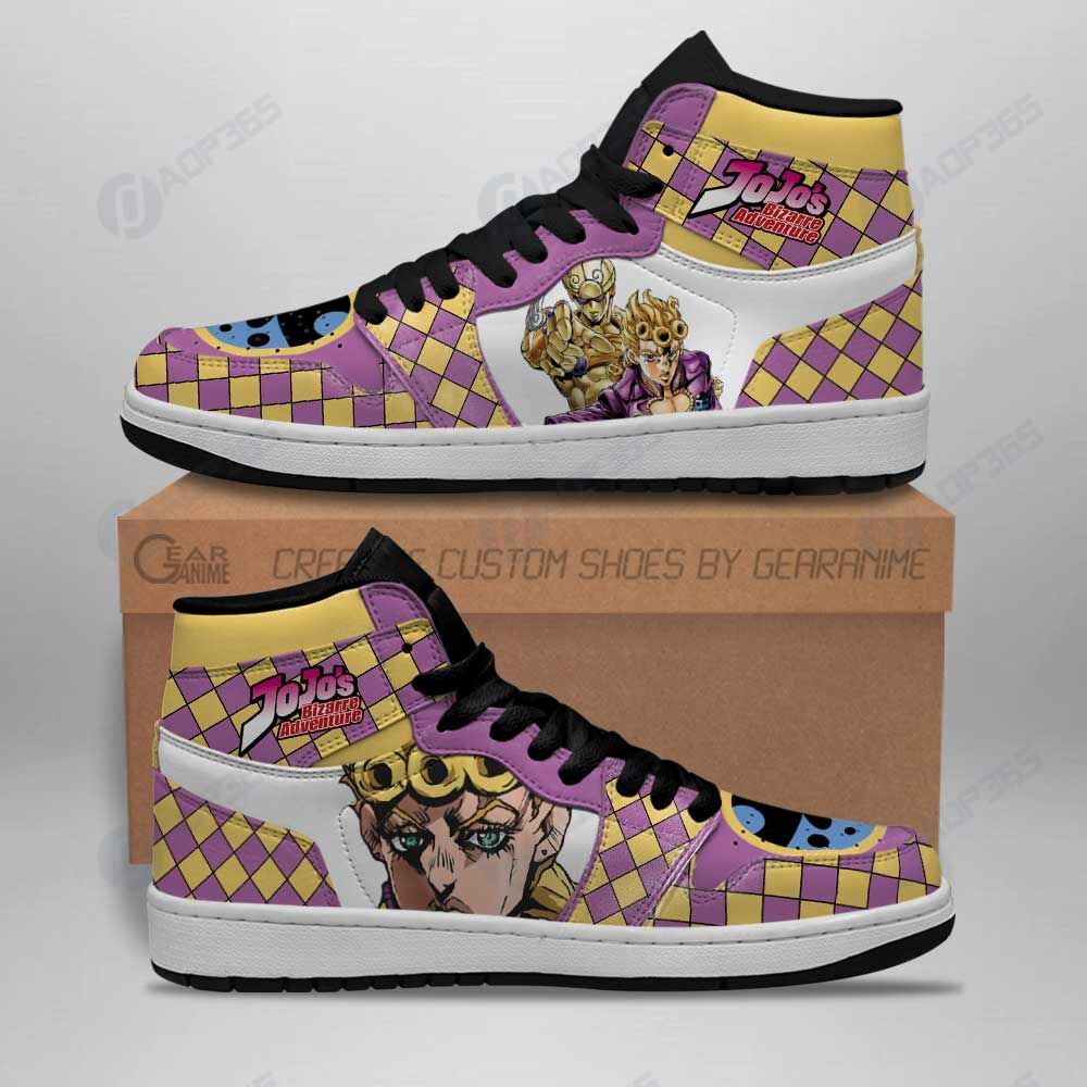 Jojos Bizarre Adventure Sneakers Giorno Giovanna Anime Shoes Air Jordan 13 Shoes Hajd2403515