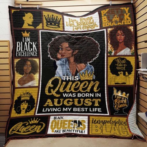 August Black Women Black Queens Are Beautiful Quilt Blanket Great Customized Gifts For Birthday Christmas Thanksgiving Perfect Gifts For Black Daughte Girlfriend Wife