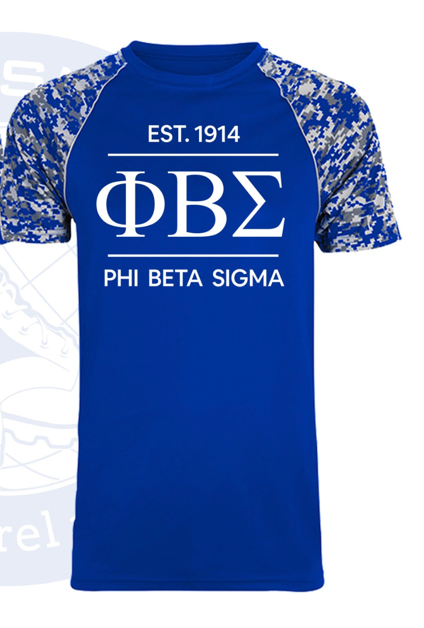 Phi Beta Sigma Est 1914 Digi Camo T-Shirt