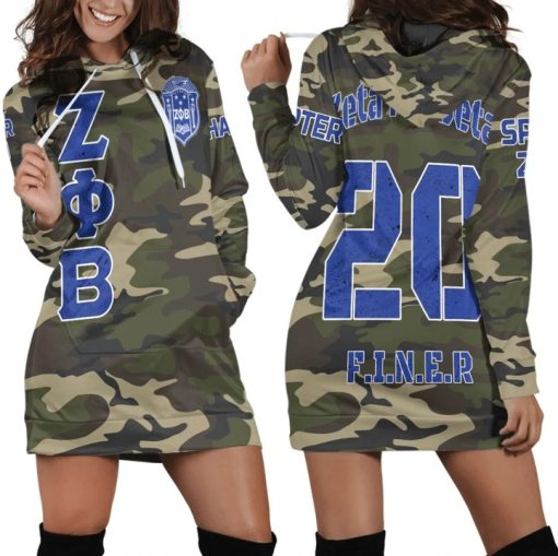 Zeta Phi Beta Camouflage Hoodie Dress