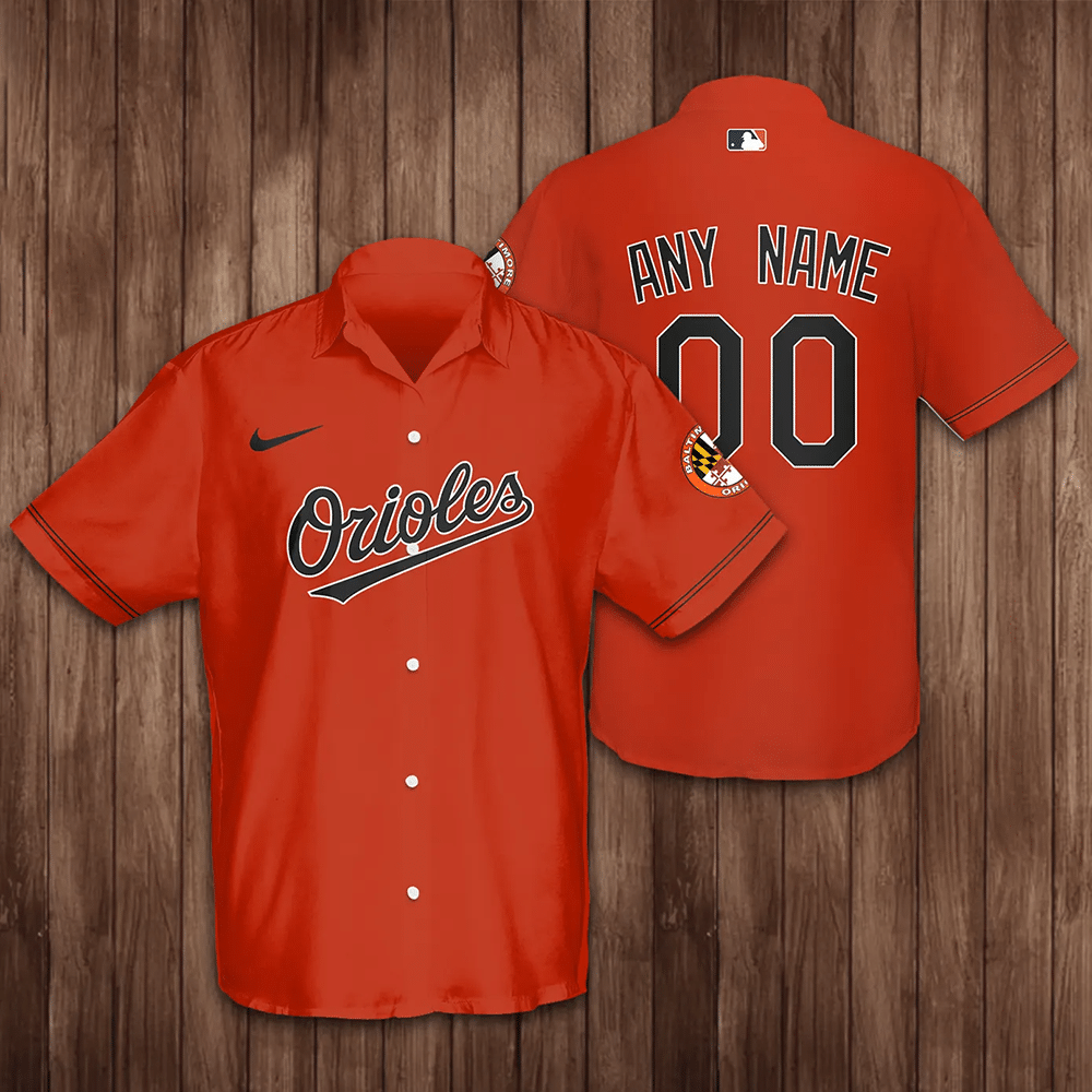 Personalized Baltimore Orioles Baseball All Over Print Hawaii Shirt Orange Ha34900