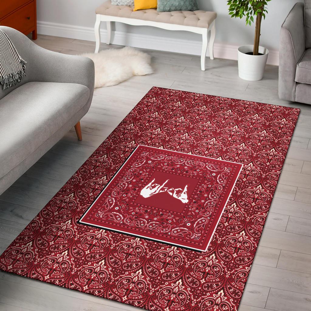 Blood Gang Area Rug – Red Bandana Pattern A21