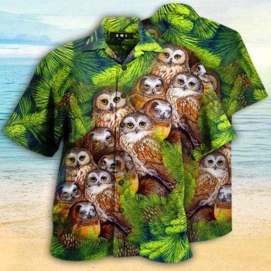 Hawaii Aloha Shirts Amazing Owls Ha57876