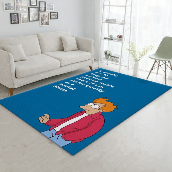 Philip Fry Futurama Quotes Rug Living Room Rug Home US Decor