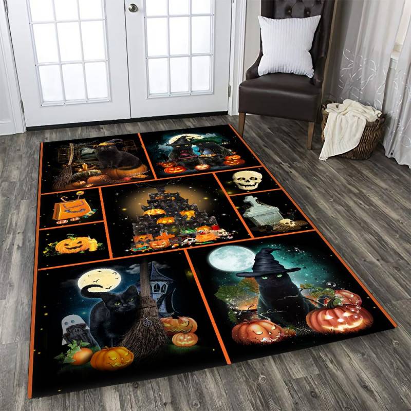 Black Cat Halloween D0308 Rug