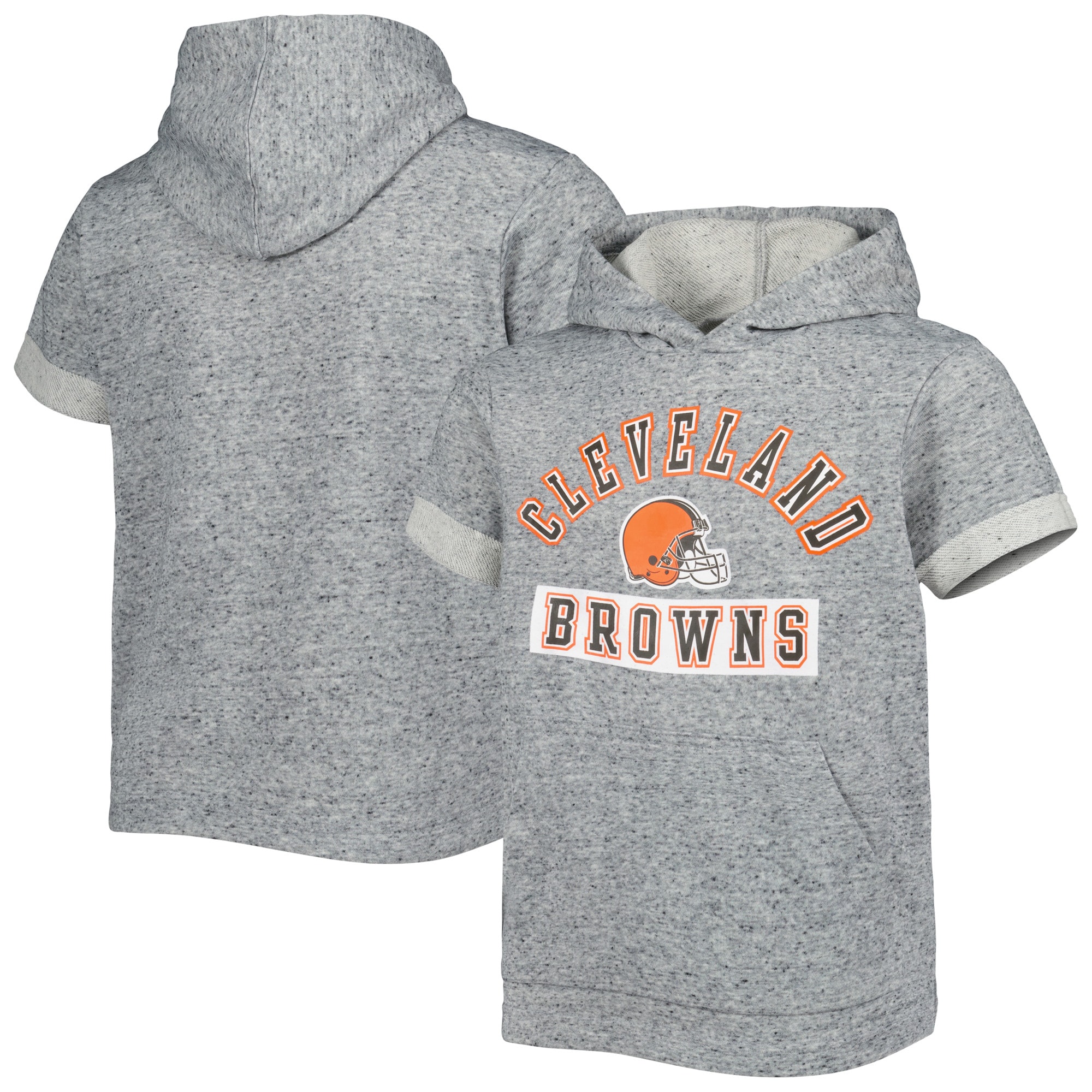 Cleveland Browns Youth Short Sleeve Pullover Hoodie – Heather Gray