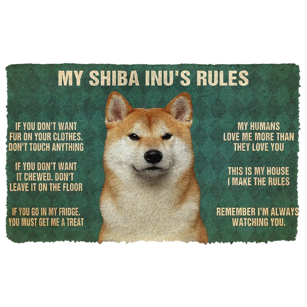 Gearhumans  Gearhuman 3D My Shiba Inu’s Rules Doormat