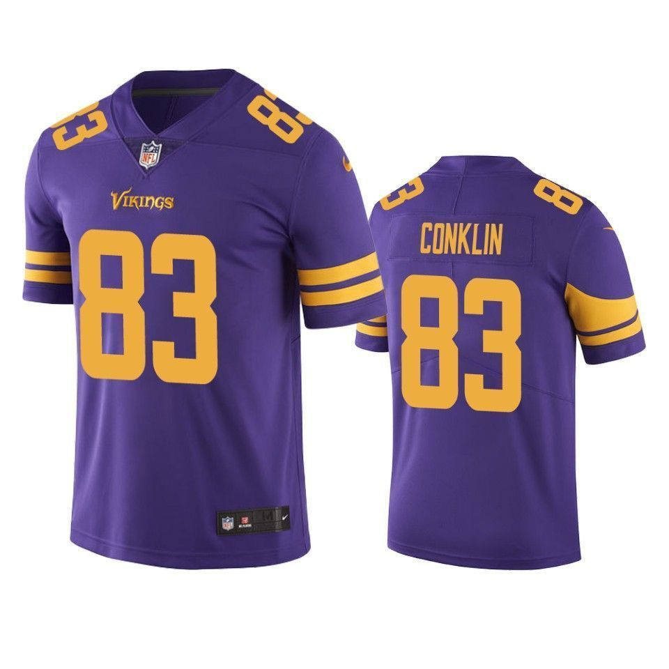 Minnesota Vikings Tyler Conklin Purple Color Rush Limited 3D Jersey