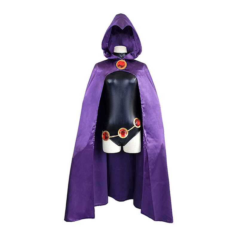 Anime Superhero Cosplay Costume Bodysuit Purple Hooded Cloak Jumpsuits Outfit Cape Unisex for Women Halloween Party Role Play alx