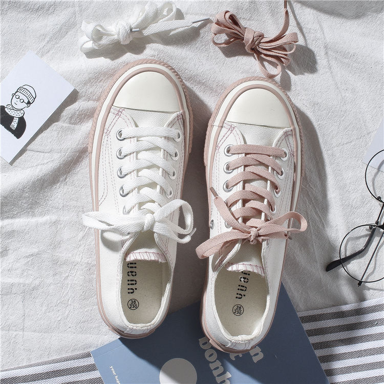 2022 Spring Basic Sleek Women Espadrilles Candy Color Students Outdoor Casual Canvas Sneakers White Concise Zapatillas Mujer alx