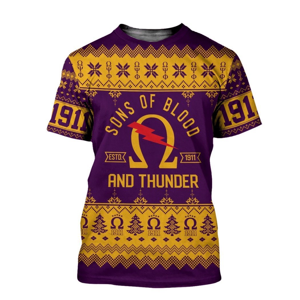 Fraternity Tshirt – Lux Omega Psi Phi Sons Of Blood Christmas Tshirt