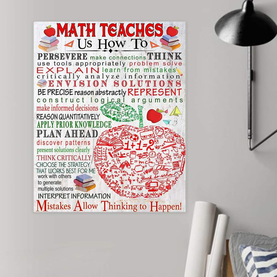 Mistakes Allow Thinking To Happen Poster  For Math Lovers