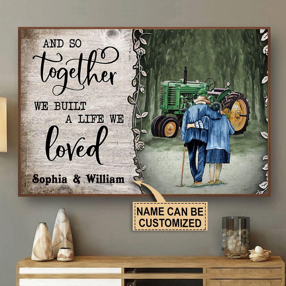 Aeticon Gifts Personalized Tractor And So Together Canvas Mom Dad Gift Home Decor