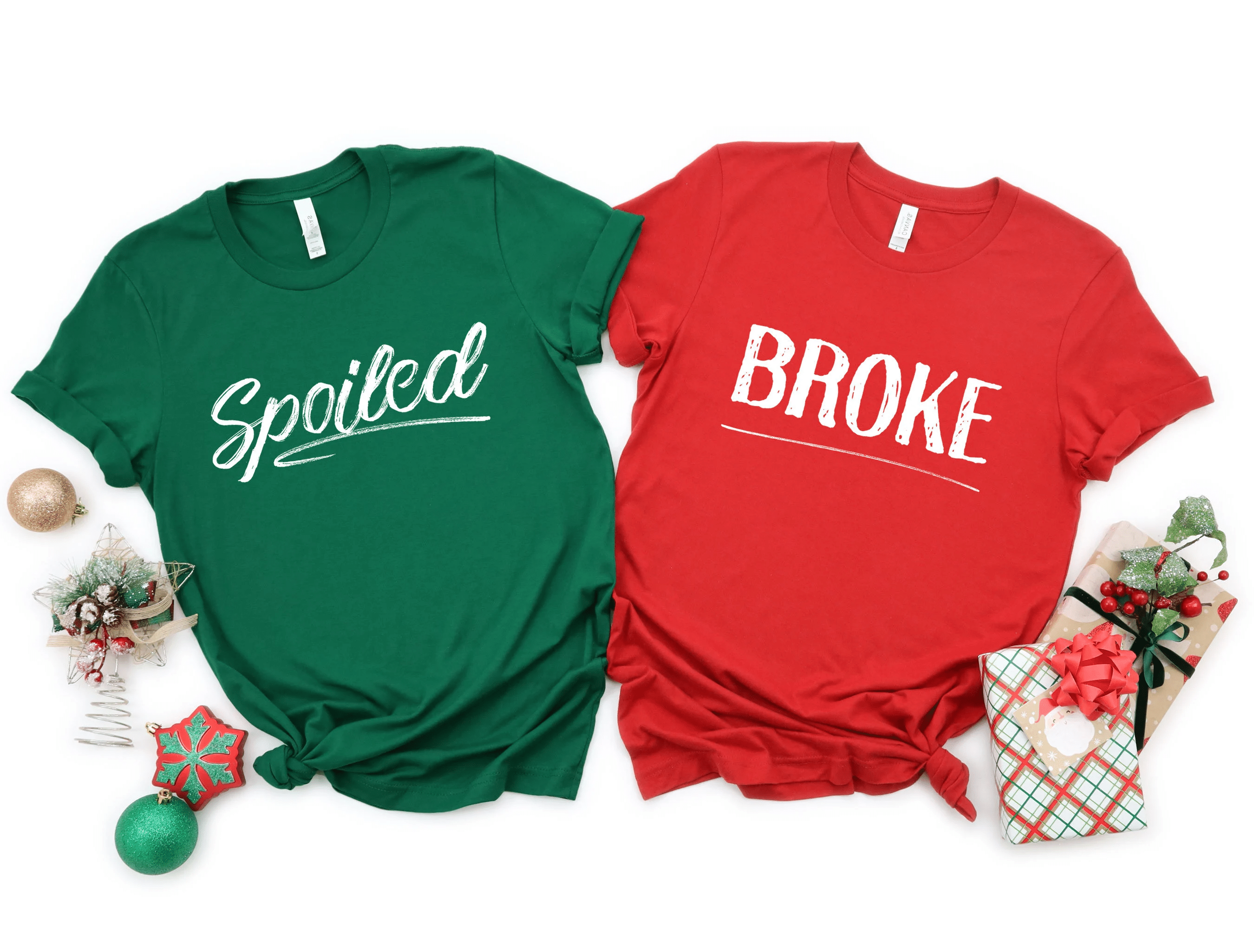 Couple Shirts Broke – Spoiled Matching Couple, Valentine Gifts, Christmas Gift Graphic Unisex T Shirt, Sweatshirt, Hoodie Size S – 5Xl